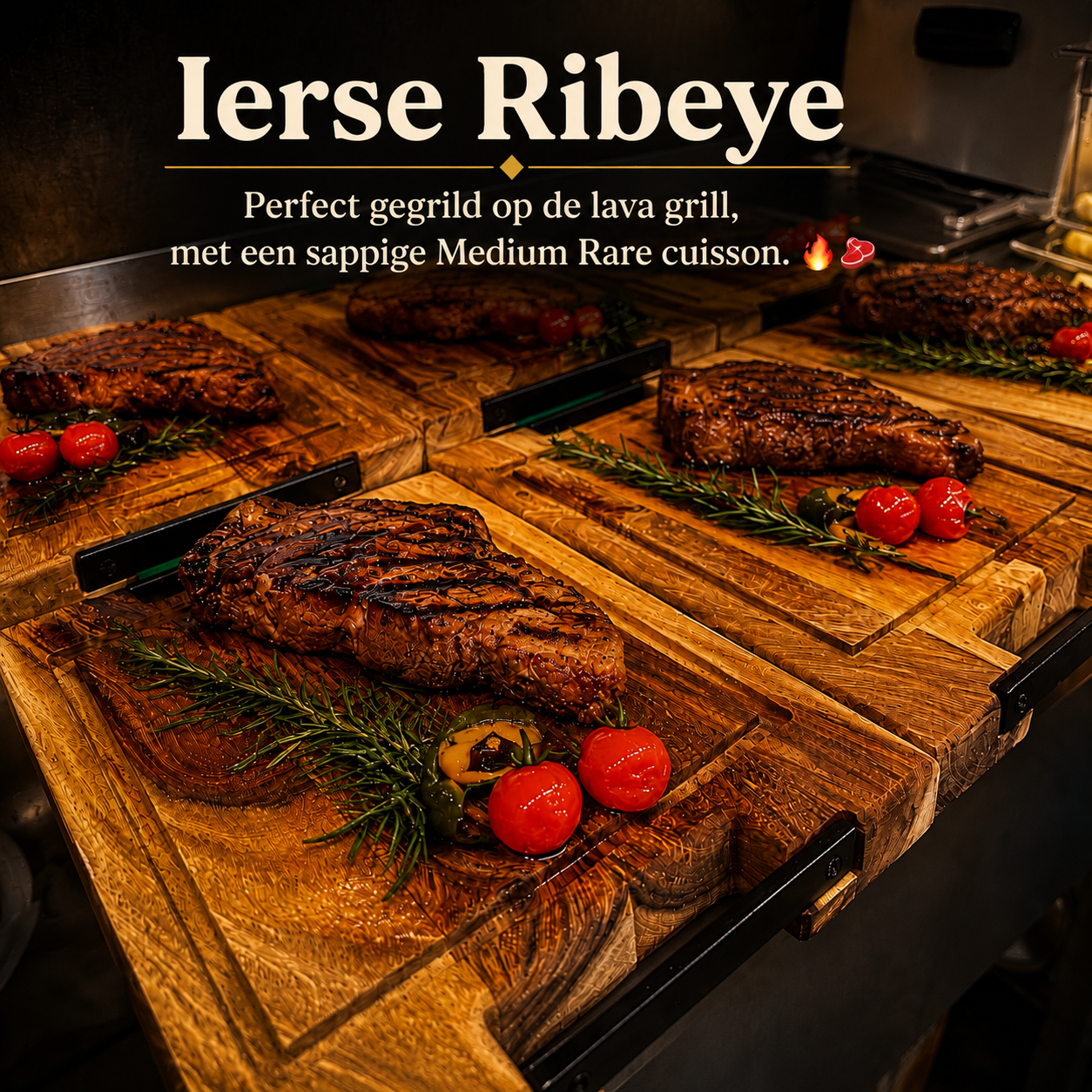 Ierse ribeye op lavasteen +/- 350gr