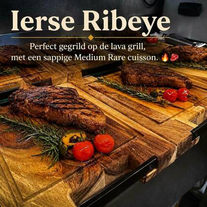 Ierse ribeye op lavasteen +/- 350gr